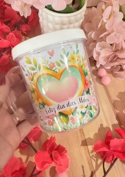 Caneca Acrílica Rosqueável - Dia das Mães