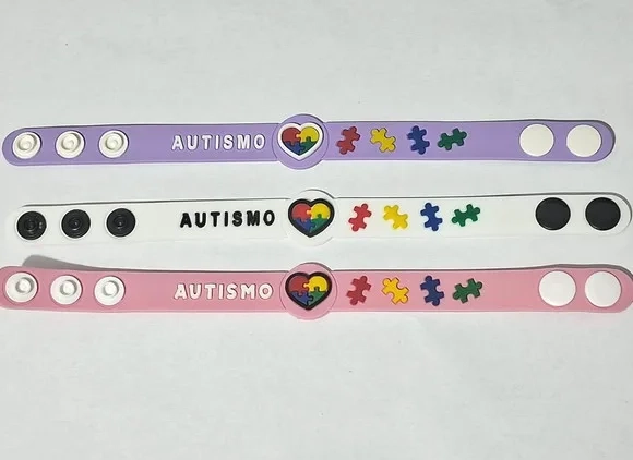 Pulseira Autismo Adulto 22cm Emborrachado - 3 Unidades