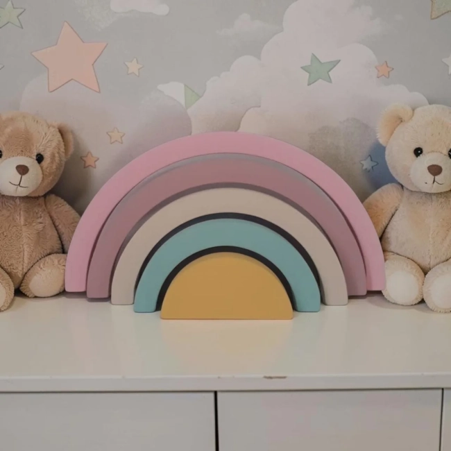 Arco iris de mdf decorativo/ Enfeite de festa, decoração pra quarto de bebe.