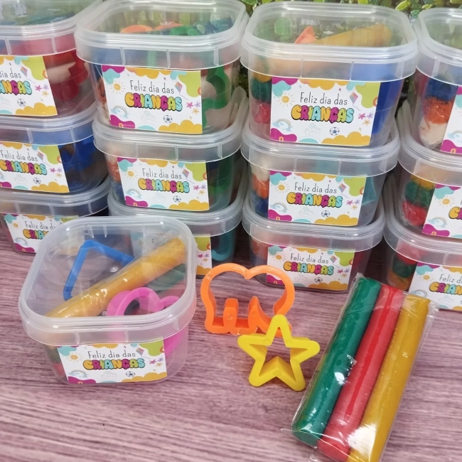 30 kit Massinha no Pote Personalizado - Corporativo Infantil - Festa Junina - Festa Junina - Trabalhamos com qualquer tema - Informar tema no chat