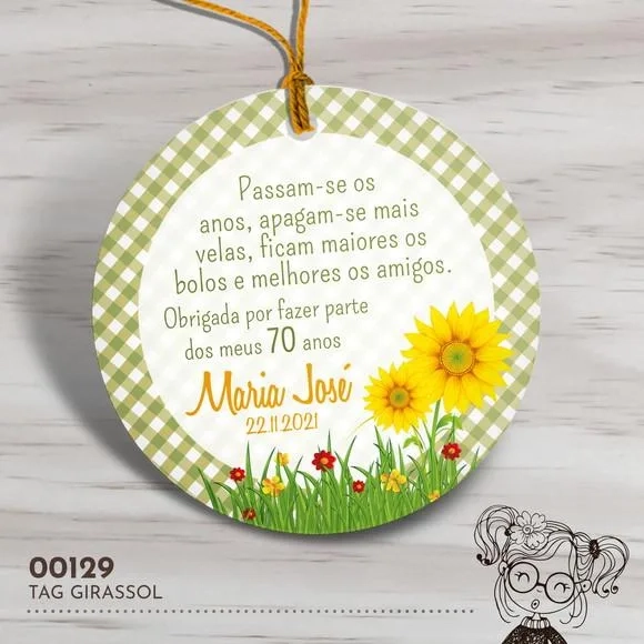 Tag Redonda Girassol - 00129