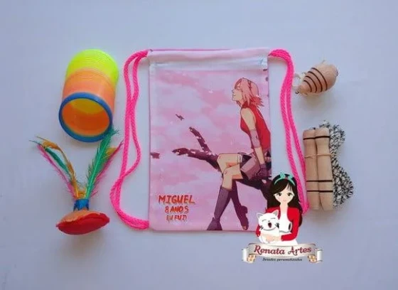 Mochila Boa Infância Tema Naruto Menina