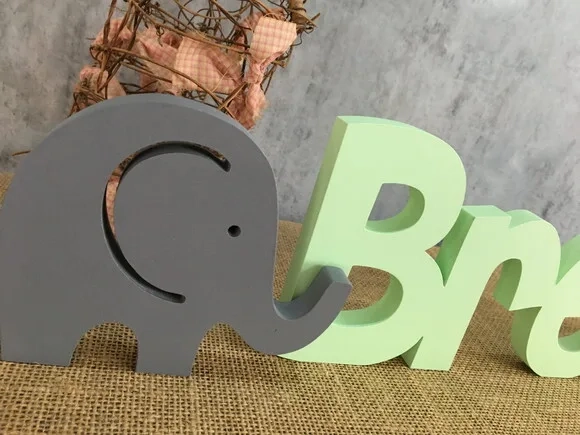 Letras Decorativas em MDF Linha CH com Elefante