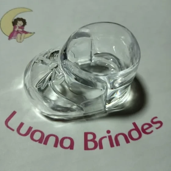 Sapatinho Acrilico Transparente 4cm Pct 5 Unidades