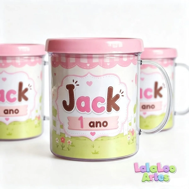 Caneca Vaquinha Rosa Personalizada