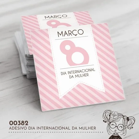 Adesivo Quadrado Dia Internacional Mulher - 00382