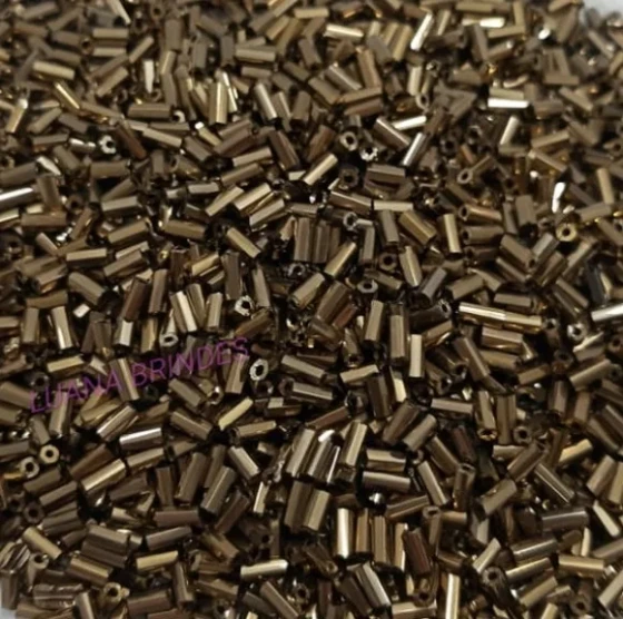 Canutilho Dourado de acrílico - 4,5mm - pct com 50 gramas