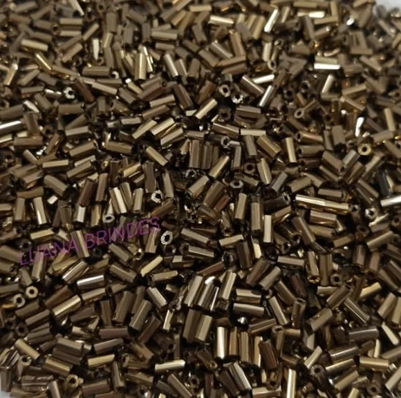 Canutilho Dourado de acrílico - 4,5mm - pct com 50 gramas