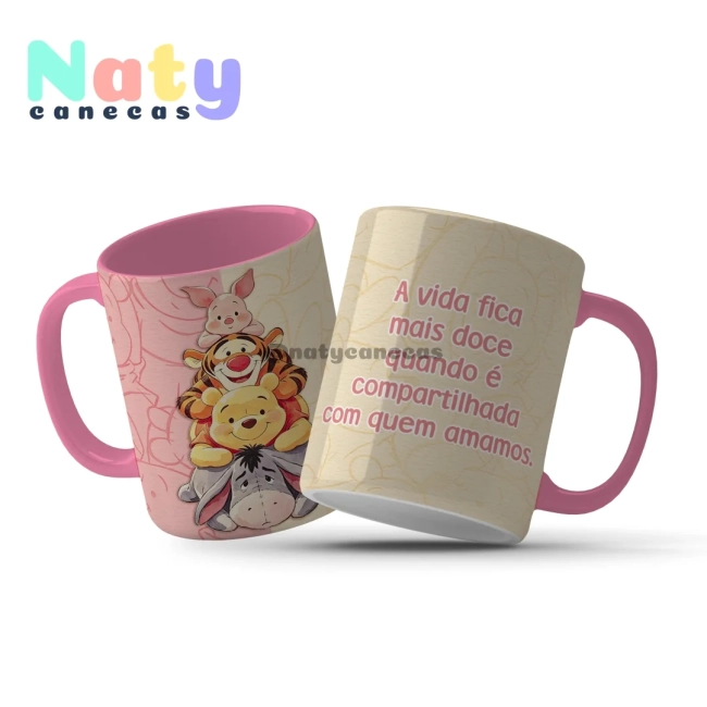 Caneca Ursinho Pooh Frases Inspiradoras