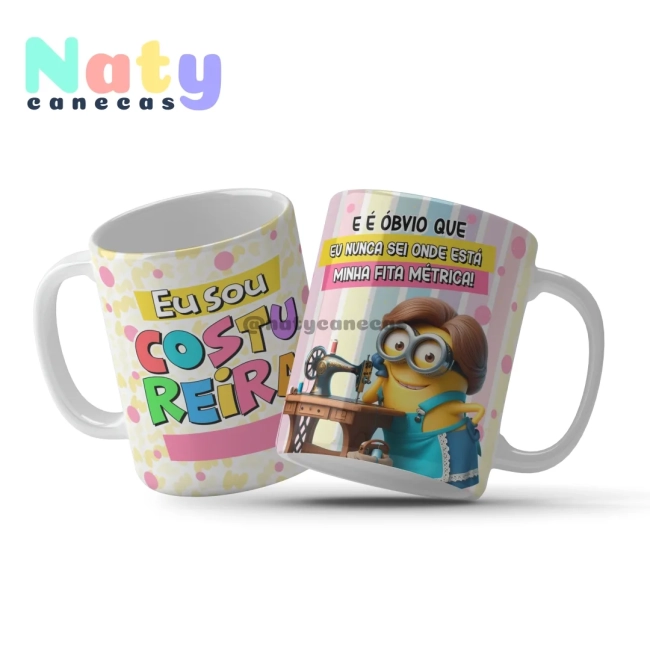 Caneca  Minions Profissões Femininas Personalize com Nome.