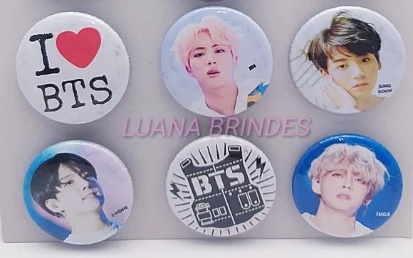Bottons de BTS - cartela com 6 unidades
