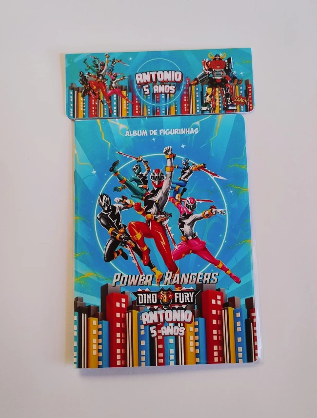 Power Rangers Dino Fury Álbum de Figurinhas + Desenhos para Colorir + Atividades