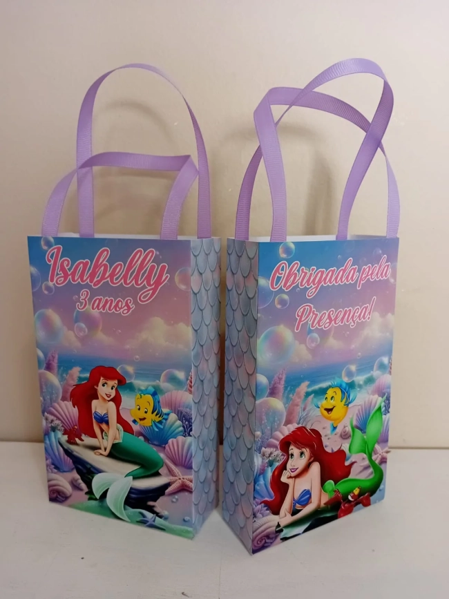 Sacolinhas Personalizadas Pequena Sereia para Lembrancinhas