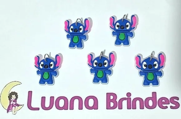Pingente Mini Stitch 2cm Emborrachado 6 Unidades