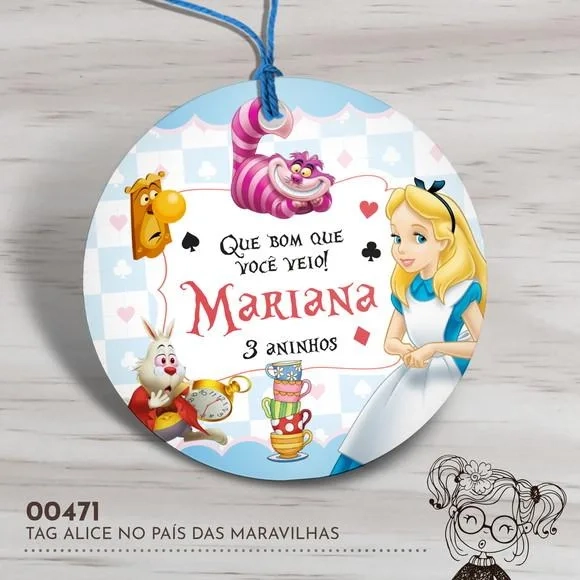 Tag Redonda Alice no País das Maravilhas - 00471