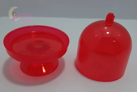 Mini Cúpula Vermelha de Acrílico - pct c/5 unidades