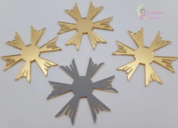 Aplique Base Divino Acrílico Espelhado Dou Pct 4 Unidades