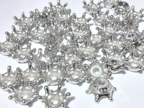 Mini Coroas Prateada Abs Pacote com 50 Unidades