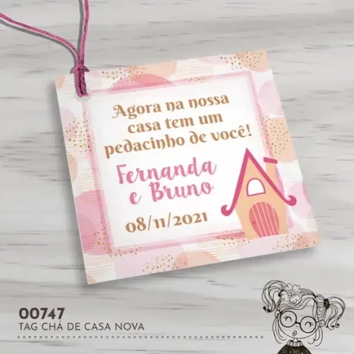 Tag Quadrada Chá de Casa Nova - 00747