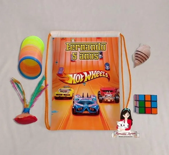Mochila Brinquedos Retrô Tema Hot Wheels