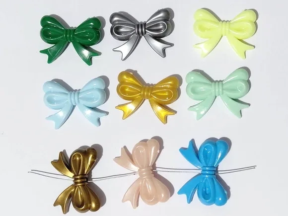 Lacinhos Colorido 3,5cm Acrílico C/furo Passante 20 Unidades