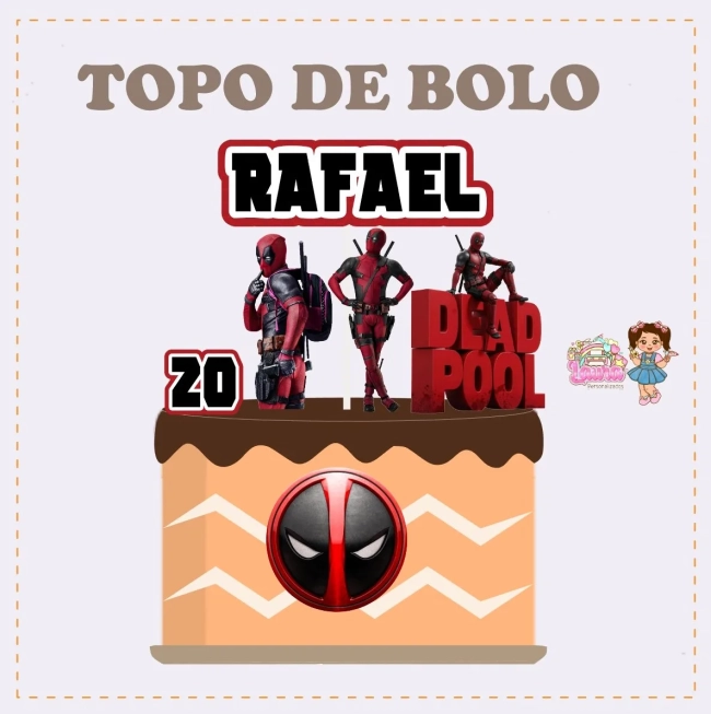 Kit Festa Só Um Bolinho DEADPOOL - Decoração de Festa