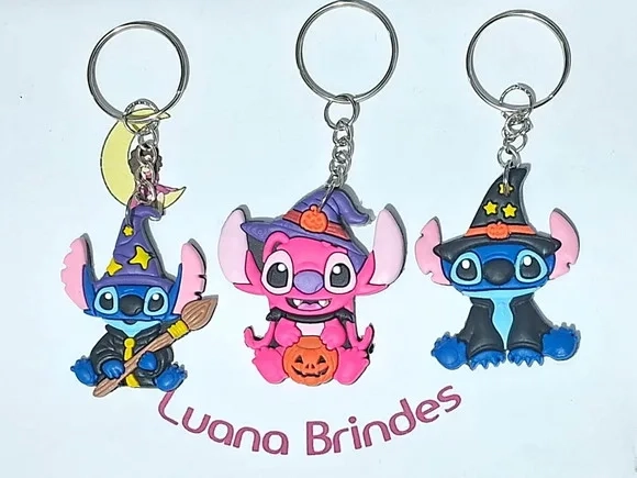 Chaveiro Stitch Halloween Pacote com 6 Unidades