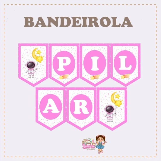 Kit Festa Só Um Bolinho ASTRONAUTA ROSA - Decoração de Festa