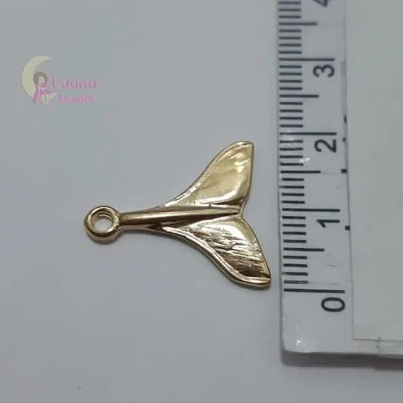 Pingente Calda Sereia de Metal Dourado - pct c/11 unid