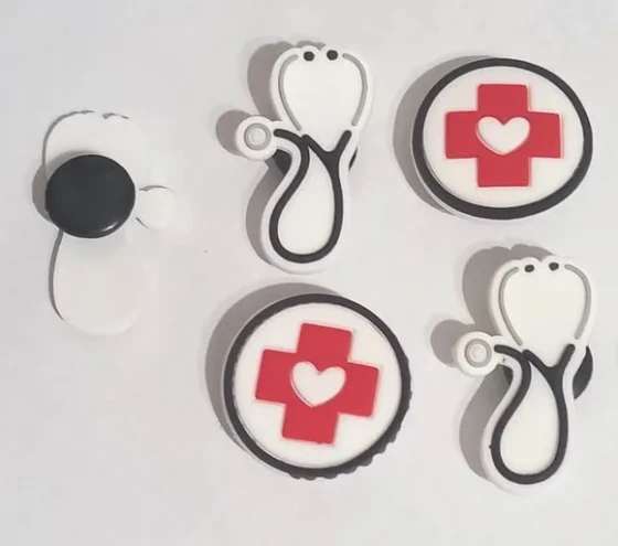 Pins para Crocs Enfermagem Variados - 6 Unidades
