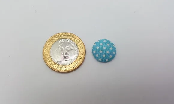 Aplique Bolinha Azul de 1,5cm - pacotes com 30 unidades