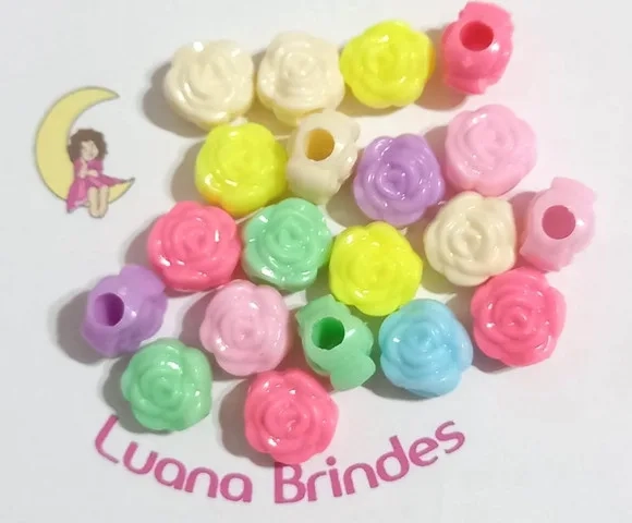 Rosa Colorida com Furo Passante 13mm - 50 Unidades