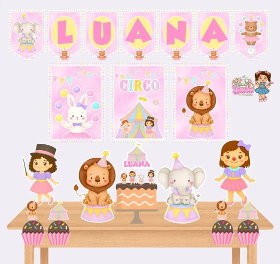 Kit Festa Só Um Bolinho CIRCO ENCANTADO - Decoração de Festa