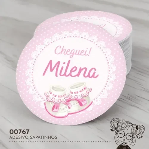 Adesivo Redondo Sapatinhos - 00767