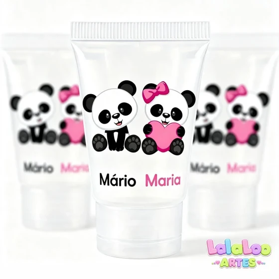 Lembrancinha Bisnaga Chá Revelação Panda Personalizado