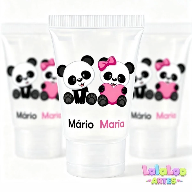 Lembrancinha Bisnaga Chá Revelação Panda Personalizado