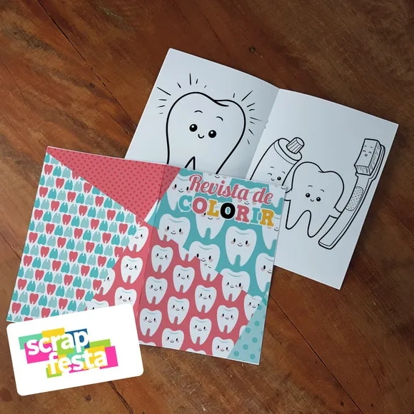 Revista Colorir + Giz de Cera Odontologia, Dentista
