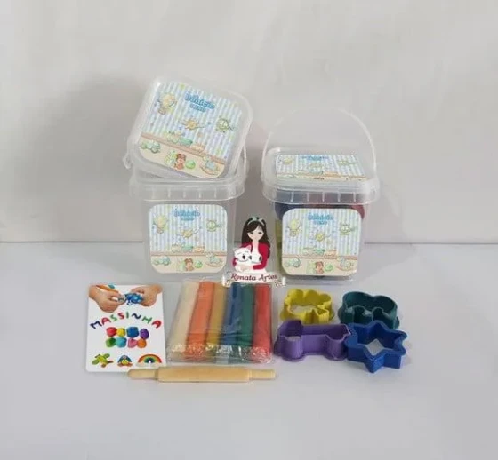 Kit Massinha no Baldinho Personalizado Brinquedos Vintage