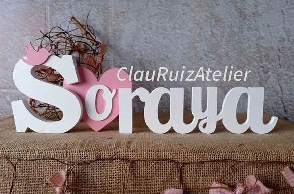 Letras de MDF -Nomes Coração
