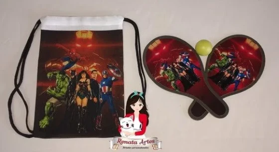Mochila Ping Pong Personalizada Tema Super Herois