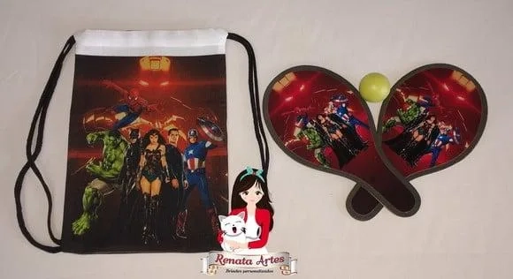 Mochila Ping Pong Personalizada Tema Super Herois