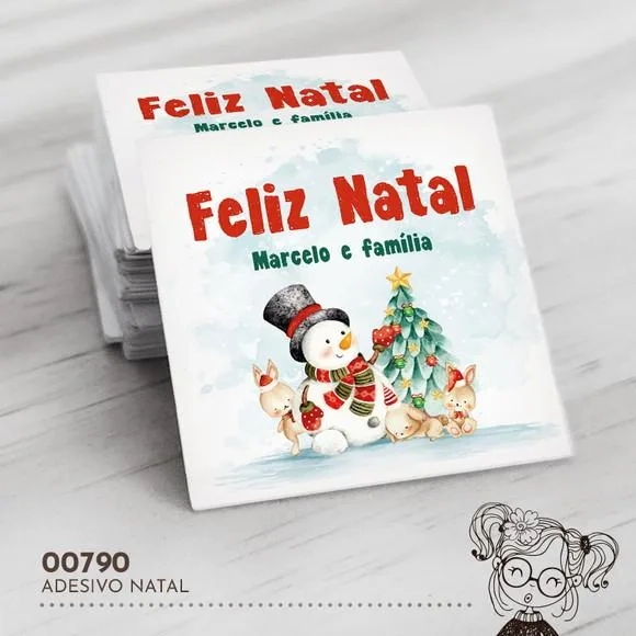 Adesivo Quadrado Natal - 00790