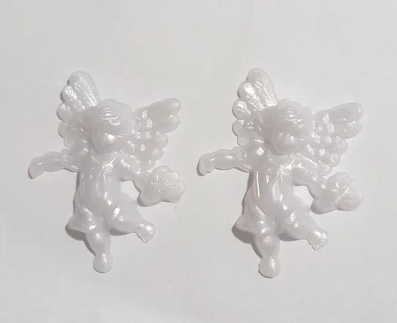 Anjinho de Acrílico Injetado Branco - 6 Unidades