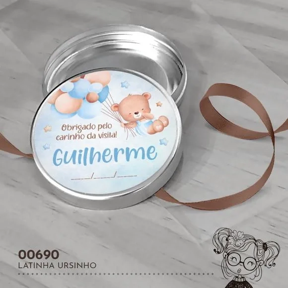 Latinha Adesivada Ursinho - 00690