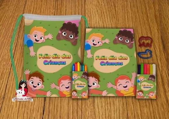 Kit Passatempo Personalizado na Mochila Dia das Crianças