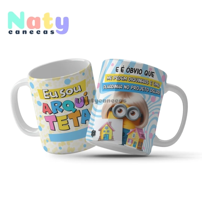 Caneca  Minions Profissões Femininas Personalize com Nome.
