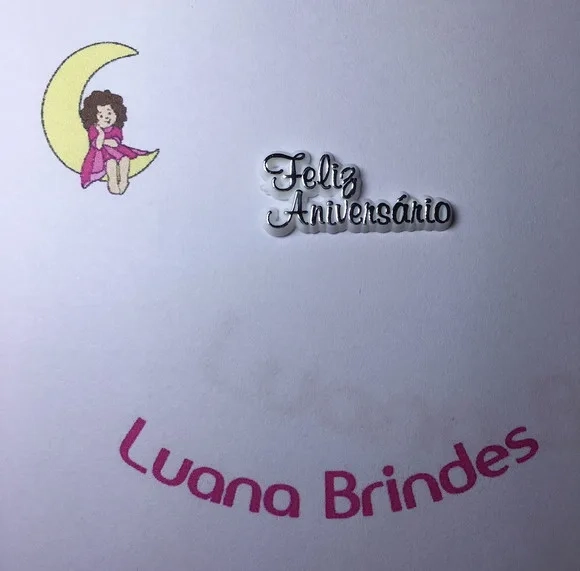 Plaquinhas feliz Aniversário Acrílico Injetado Pct C/10und