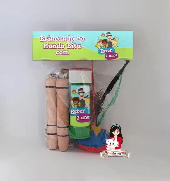 Kit Lembrancinha com Bolha de Sabão Mundo Bita