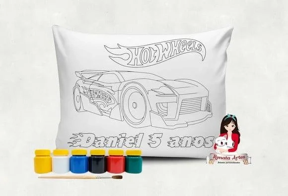 Almofada com Tinta para Colorir Hot Wheels