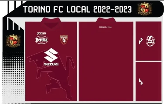 Vetor Da Camisa Torino Fc Local 2022-2023
